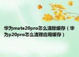 华为mate20pro怎么清除缓存（华为p20pro怎么清理应用缓存）