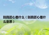 别具匠心是什么（别具匠心是什么意思）