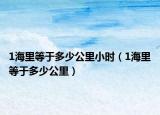 1海里等于多少公里小时（1海里等于多少公里）