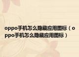 oppo手机怎么隐藏应用图标（oppo手机怎么隐藏应用图标）