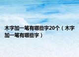 木字加一笔有哪些字20个（木字加一笔有哪些字）
