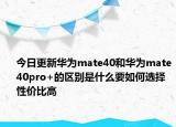 今日更新华为mate40和华为mate40pro+的区别是什么要如何选择性价比高