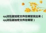 qq浏览器加密文件在哪里找出来（qq浏览器加密文件在哪里）