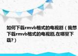 如何下载rmvb格式的电视剧（我想下载rmvb格式的电视剧,在哪里下载?）