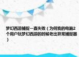梦幻西游捕捉一直失败（为何我的电脑2个用户玩梦幻西游的时候老出异常捕捉器）