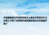 不能删除的文件请帮帮我主人我也不知道为什么从网上下载了这样的东西但是安装完文件就删不掉了