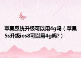 苹果系统升级可以用4g吗（苹果5s升级ios8可以用4g吗?）
