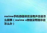 realme手机微信语音没有声音是怎么回事（realme x微信没有提示音怎么办）