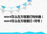 word怎么在方框里打钩快捷（word怎么在方框里打√符号）