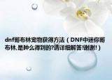 dnf哥布林宠物获得方法（DNF中迷你哥布林,是肿么得到的?请详细解答!谢谢!）