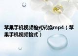 苹果手机视频格式转换mp4（苹果手机视频格式）