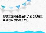 终极三国孙策最后死了么（终极三国里孙策是怎么死的）