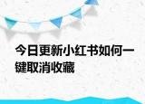 今日更新小红书如何一键取消收藏
