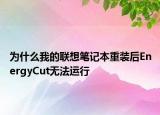 为什么我的联想笔记本重装后EnergyCut无法运行