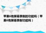 苹果6有屏幕录制的功能吗（苹果6有屏幕录制功能吗）