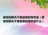 逝者如斯夫不舍昼夜的意思是（逝者如斯夫不舍昼夜的意思是什么）