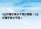 1公斤等于多少千克计算表（1公斤等于多少千克）