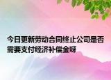 今日更新劳动合同终止公司是否需要支付经济补偿金呀