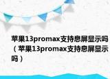 苹果13promax支持息屏显示吗（苹果13promax支持息屏显示吗）