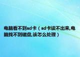 电脑看不到sd卡（sd卡读不出来,电脑找不到磁盘,该怎么处理）