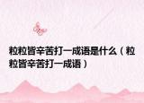 粒粒皆辛苦打一成语是什么（粒粒皆辛苦打一成语）