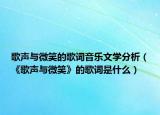 歌声与微笑的歌词音乐文学分析（《歌声与微笑》的歌词是什么）