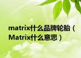 matrix什么品牌轮胎（Matrix什么意思）