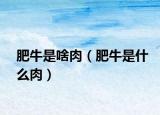 肥牛是啥肉（肥牛是什么肉）