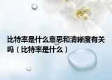 比特率是什么意思和清晰度有关吗（比特率是什么）