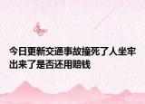 今日更新交通事故撞死了人坐牢出来了是否还用赔钱