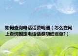 如何查询电话话费明细（怎么在网上查询固定电话话费明细账单?）