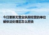 今日更新无营业执照经营的单位被依法处理后怎么担责