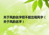 关于风的名字但不能出现风字（关于风的名字）