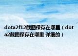dota2f12截图保存在哪里（dota2截图保存在哪里 详细的）