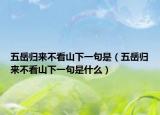 五岳归来不看山下一句是（五岳归来不看山下一句是什么）