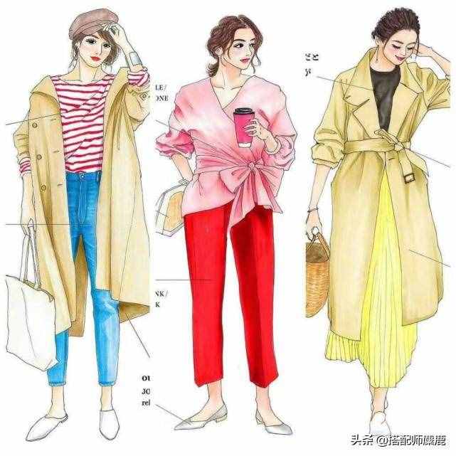 日本插画师春夏手绘穿搭，时髦又实用，每一套都是穿搭范本