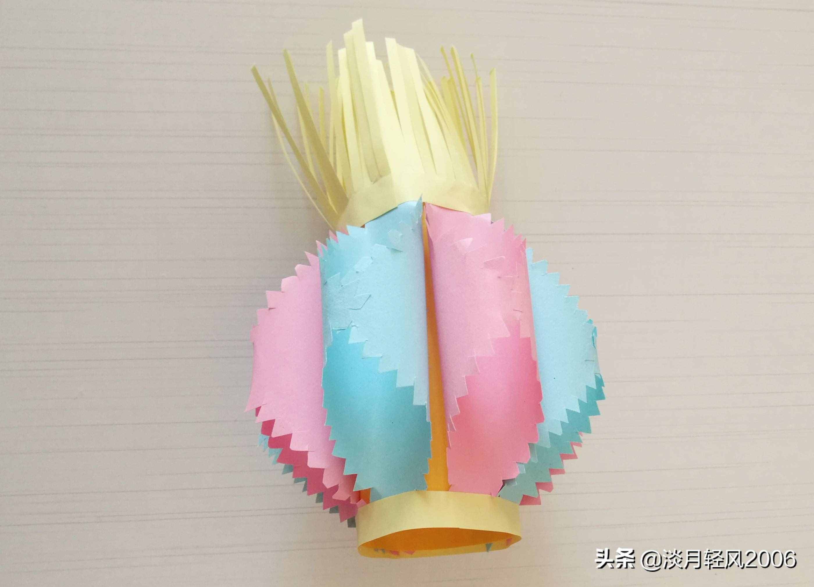 元宵节手工，彩色卡纸制作花灯教程，简单好看，可以当手工作业