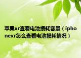 苹果xr查看电池损耗容量（iphonexr怎么查看电池损耗情况）