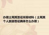 办理土耳其签证所需材料（土耳其个人旅游签证具体怎么办理）