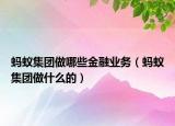 蚂蚁集团做哪些金融业务（蚂蚁集团做什么的）
