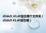 d3dx9_43.dll放在哪个文件夹（d3dx9 43.dll放在哪）