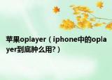 苹果oplayer（iphone中的oplayer到底肿么用?）