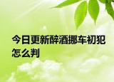 今日更新醉酒挪车初犯怎么判
