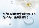 华为p30pro是全屏指纹吗（华为p30pro是曲面屏吗）