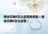 使命召唤6怎么安装免费版（使命召唤6怎么安装）