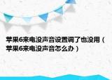 苹果6来电没声音设置调了也没用（苹果6来电没声音怎么办）