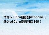 华为p30pro投影到windows（华为p30pro投影到墙上吗）