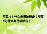 苹果id为什么老是被锁定（苹果id为什么老是被锁定）