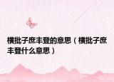 横批子庶丰登的意思（横批子庶丰登什么意思）