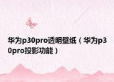 华为p30pro透明壁纸（华为p30pro投影功能）